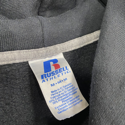 00s　RUSSELL ATHLETIC　スウェットパーカー/フーディー　ヴィンテージ　前V　黒　ブラック　Mサイズ