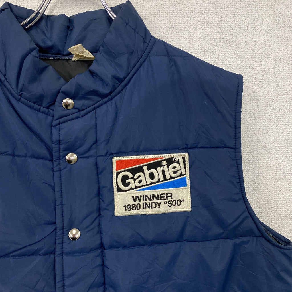 80s　Gabriel　ガブリエル　中綿ベスト　レージングナイロンベスト　ヴィンテージ　紺　ネイビー　XLサイズ