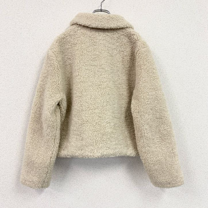 ZARA　ザラ　クロップド丈フェイクボアジャケット　アイボリー　Sサイズ
