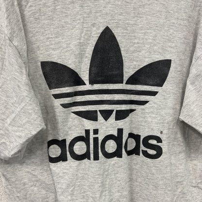 adidas　アディダス　半袖プリントTシャツ　シングルステッチ　霜降りグレー　Mサイズ