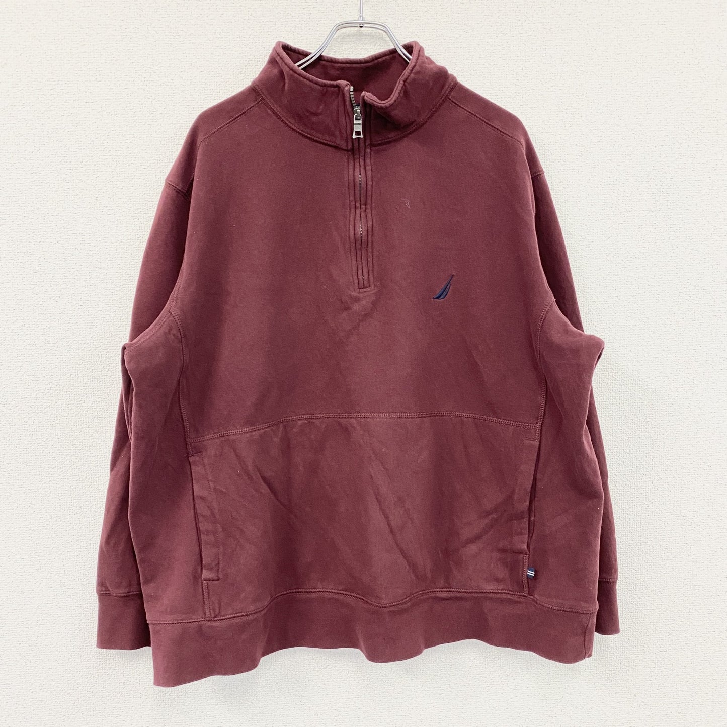NAUTICA　ノーティカ　ハーフジップスウェット/トレーナー　ボルドー　カシスレッド　2XLサイズ