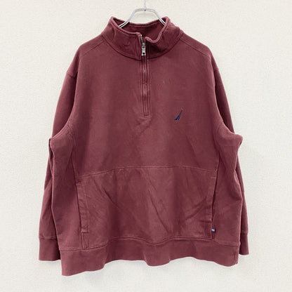 NAUTICA　ノーティカ　ハーフジップスウェット/トレーナー　ボルドー　カシスレッド　2XLサイズ