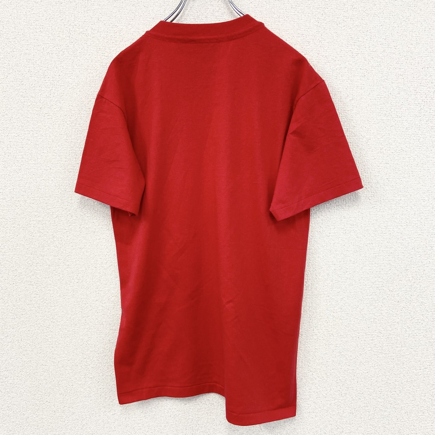 ～90s　Hanes　ヘインズ　半袖プリントTシャツ　EXPRESS MART　企業ロゴ　フェード　赤　レッド　Mサイズ