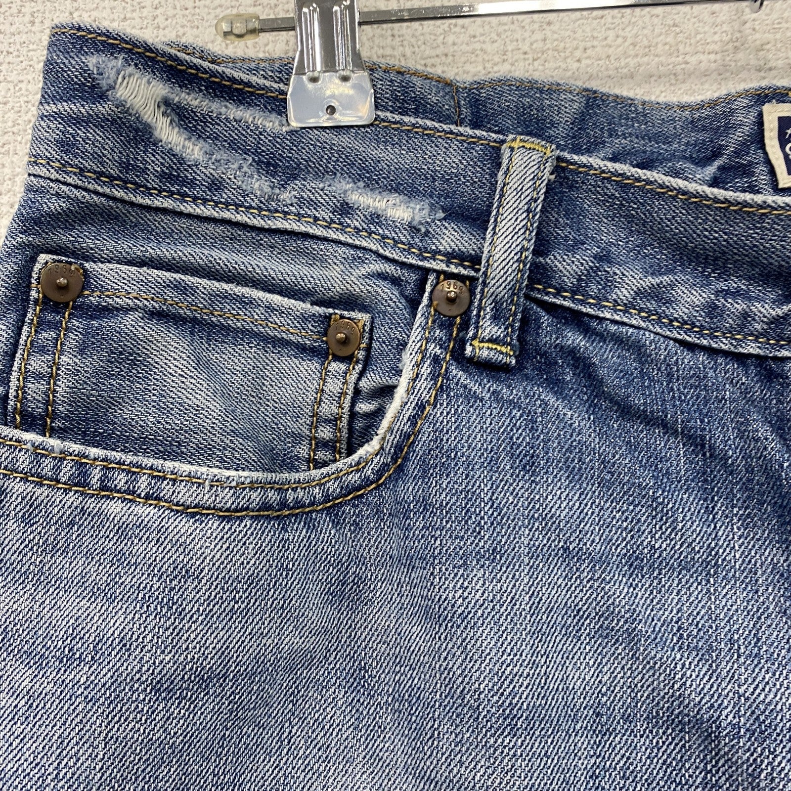 GAP　ギャップ　デニムパンツ/ジーンズ　ジップフライ　縦落ち　鬼ヒゲ　インディゴ　33サイズ