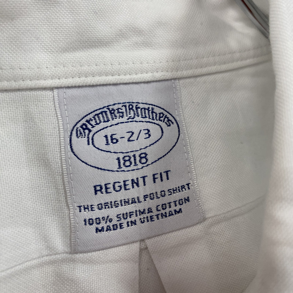 BROOKS BROTHERS　ブルックスブラザーズ　長袖ボタンダウンシャツ　白　ホワイト　16-2/3