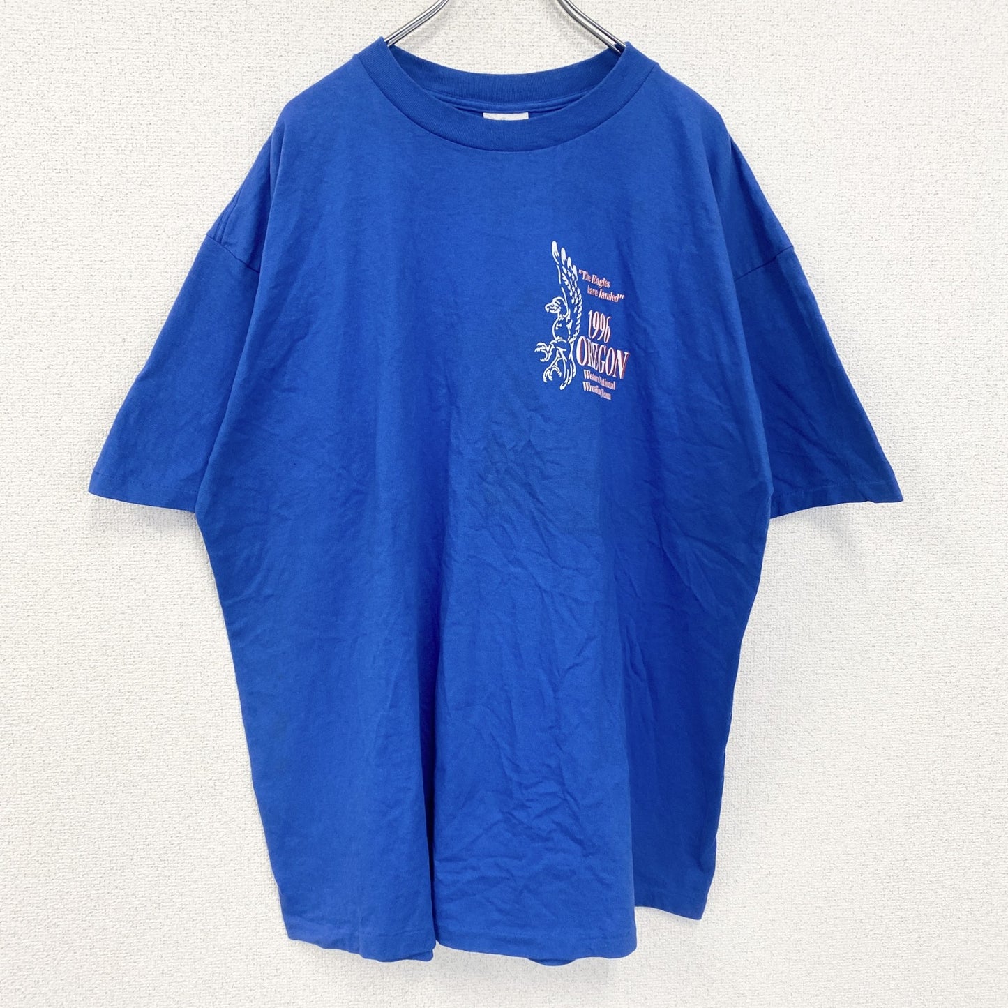 古着 used　GILDAN　ギルダン　半袖プリントTシャツ　90s　クルーネック　シングルステッチ　レトロ　ブルー　XXLサイズ