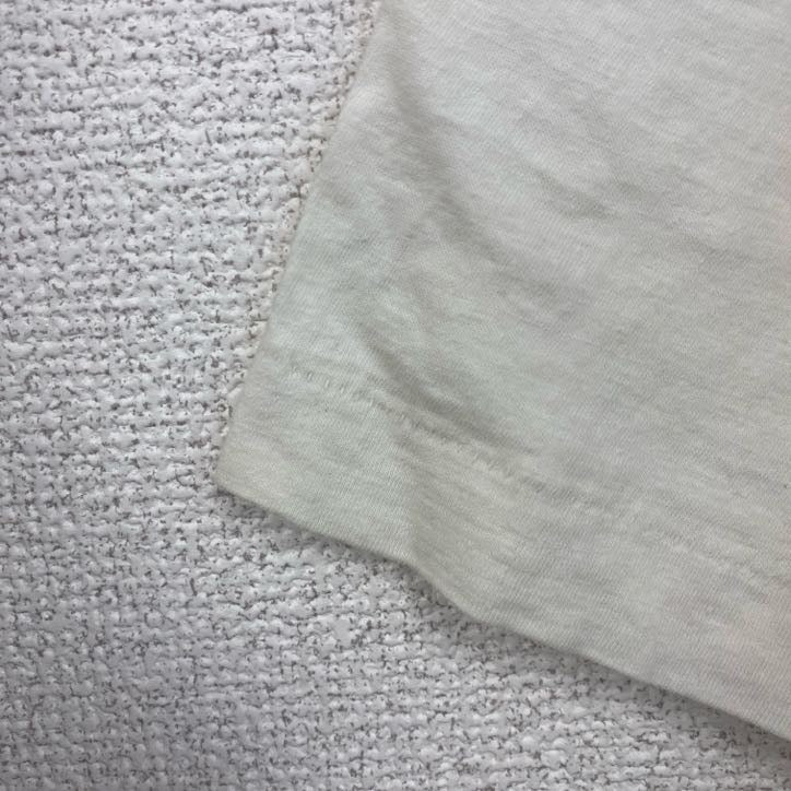 古着 used　90s　半袖プリントTシャツ　シングルステッチ　レトロ　ヴィンテージ　クルーネック　白　ホワイト　Lサイズ　