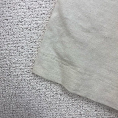 古着 used　90s　半袖プリントTシャツ　シングルステッチ　レトロ　ヴィンテージ　クルーネック　白　ホワイト　Lサイズ　