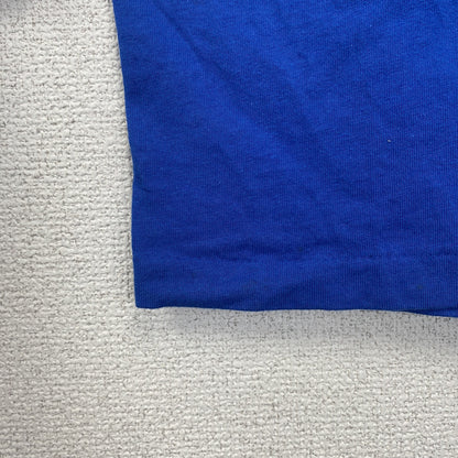 古着 used　GILDAN　ギルダン　半袖プリントTシャツ　90s　クルーネック　シングルステッチ　レトロ　ブルー　XXLサイズ