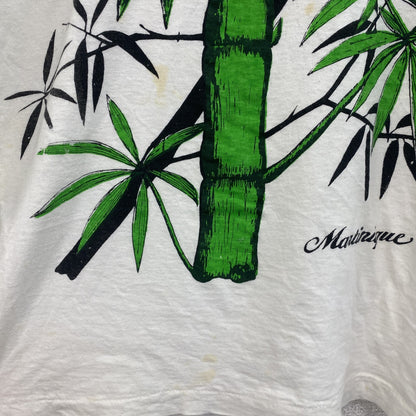 古着 used　90s　半袖プリントTシャツ　シングルステッチ　レトロ　ヴィンテージ　クルーネック　白　ホワイト　Lサイズ　