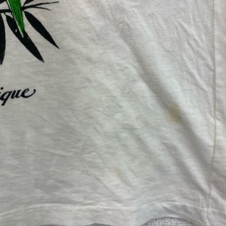 古着 used　90s　半袖プリントTシャツ　シングルステッチ　レトロ　ヴィンテージ　クルーネック　白　ホワイト　Lサイズ　