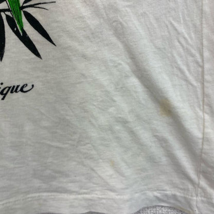 古着 used　90s　半袖プリントTシャツ　シングルステッチ　レトロ　ヴィンテージ　クルーネック　白　ホワイト　Lサイズ　