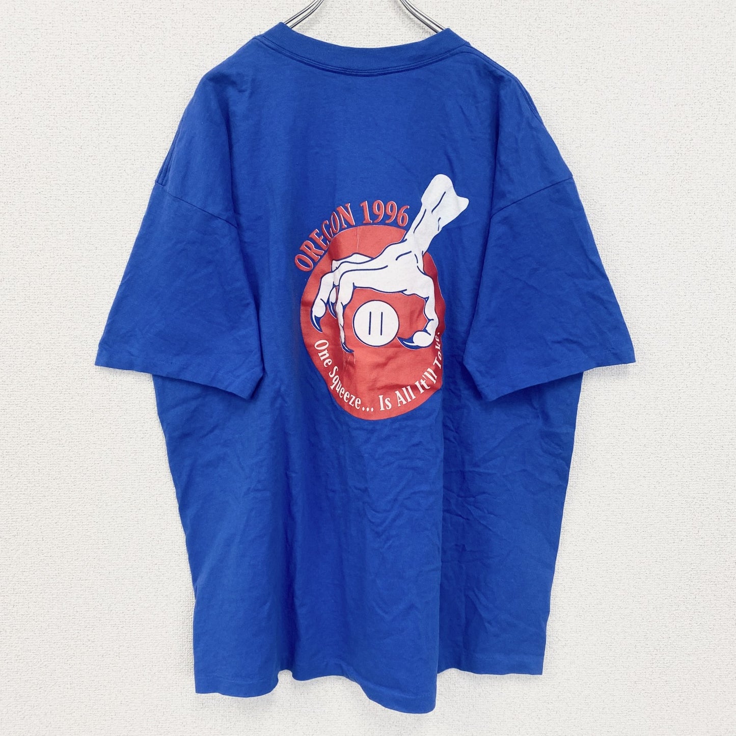 古着 used　GILDAN　ギルダン　半袖プリントTシャツ　90s　クルーネック　シングルステッチ　レトロ　ブルー　XXLサイズ