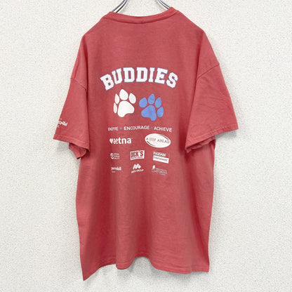 古着 used　GILDAN ギルダン　半袖プリントTシャツ　犬　dog　ピンク　カジュアルデザイン　レトロ　XLサイズ