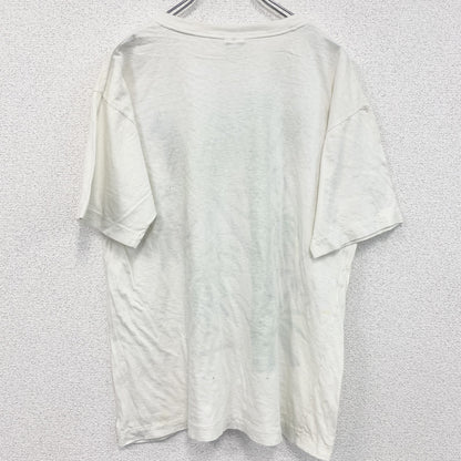 古着 used　90s　半袖プリントTシャツ　シングルステッチ　レトロ　ヴィンテージ　クルーネック　白　ホワイト　Lサイズ　