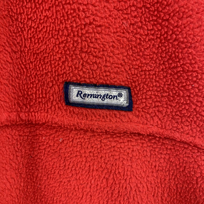 Remington　フルジップフリースジャケット/ボアジャケット　ハの字ポケット　ワンポイント　赤　レッド　Lサイズ