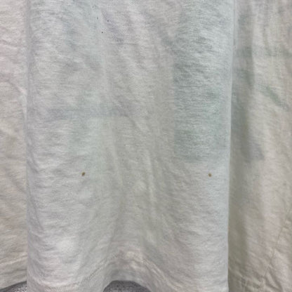 古着 used　90s　半袖プリントTシャツ　シングルステッチ　レトロ　ヴィンテージ　クルーネック　白　ホワイト　Lサイズ　