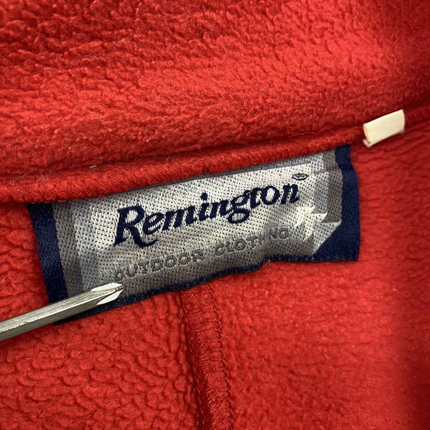 Remington　フルジップフリースジャケット/ボアジャケット　ハの字ポケット　ワンポイント　赤　レッド　Lサイズ