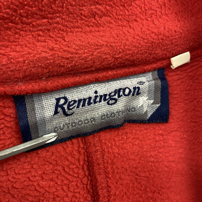 Remington　フルジップフリースジャケット/ボアジャケット　ハの字ポケット　ワンポイント　赤　レッド　Lサイズ
