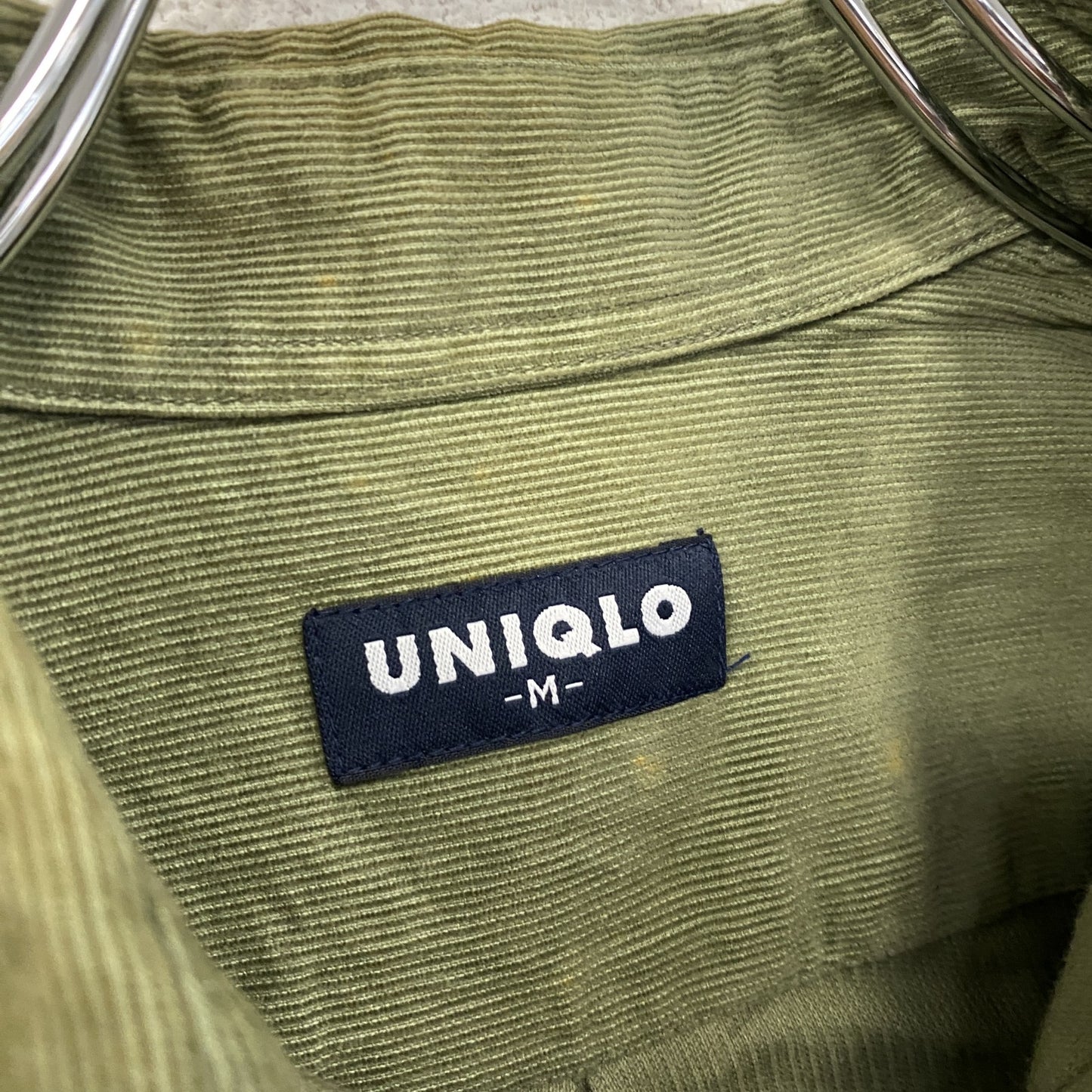 ～00s　OLD UNIQLO　オールドユニクロ　長袖コーデュロイシャツ　ボタンダウンシャツ　カーキ　Mサイズ