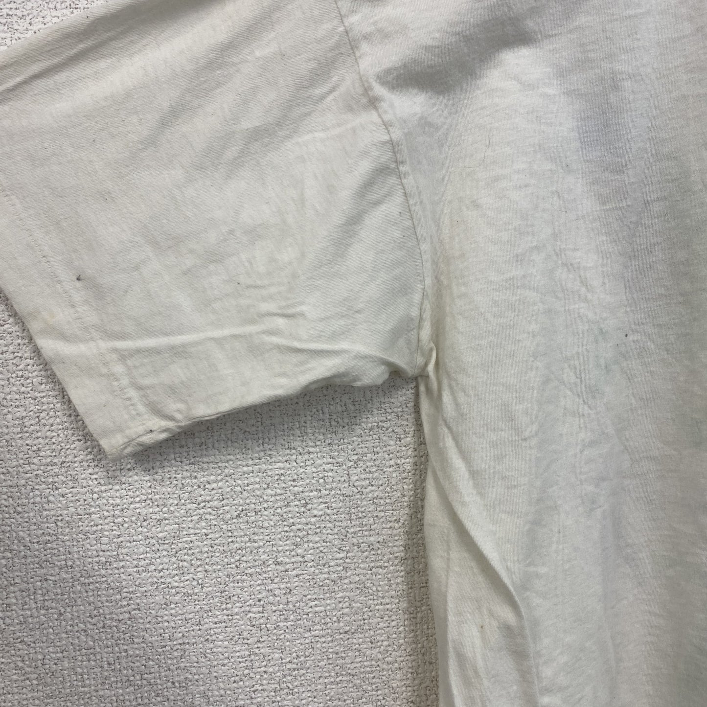 古着 used　90s　半袖プリントTシャツ　シングルステッチ　レトロ　ヴィンテージ　クルーネック　白　ホワイト　Lサイズ　