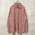 古着 used　CREMIEUX PREMIUM DENIM　長袖総柄シャツ　ペイズリー柄　ビックシルエット　2XLサイズ