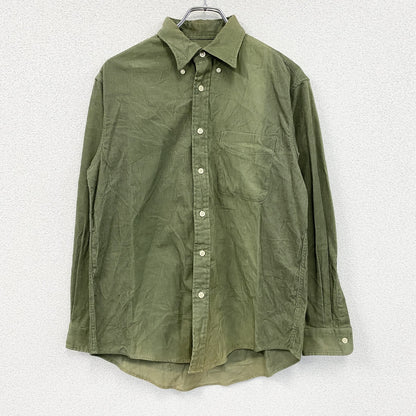 ～00s　OLD UNIQLO　オールドユニクロ　長袖コーデュロイシャツ　ボタンダウンシャツ　カーキ　Mサイズ