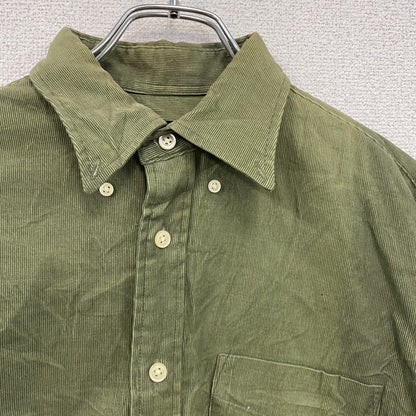 ～00s　OLD UNIQLO　オールドユニクロ　長袖コーデュロイシャツ　ボタンダウンシャツ　カーキ　Mサイズ