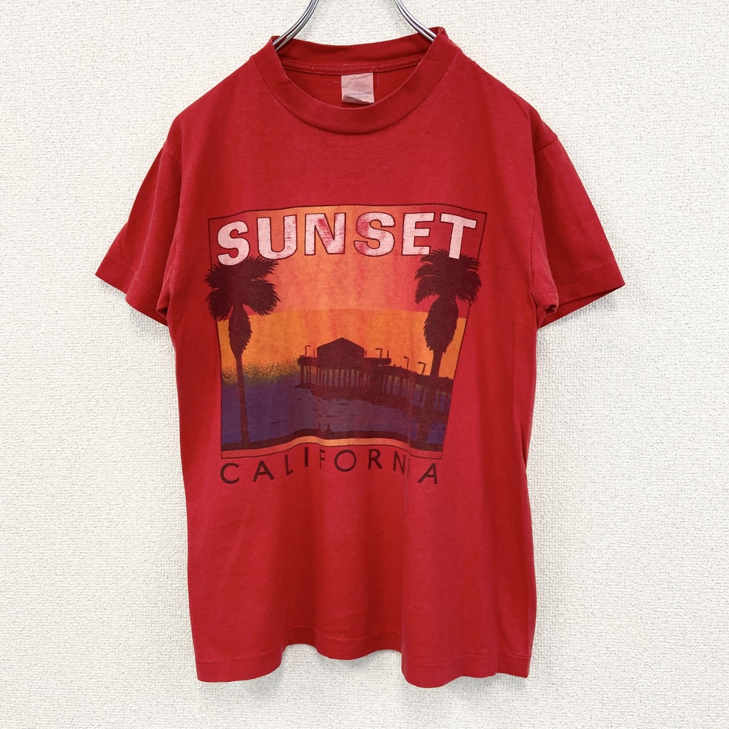古着 used　半袖プリントTシャツ　SUNSET　CALIFORNIA　風景　90s　シングルステッチ　カジュアル　Sサイズ