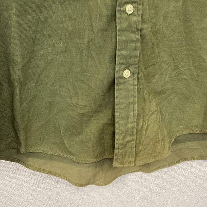 ～00s　OLD UNIQLO　オールドユニクロ　長袖コーデュロイシャツ　ボタンダウンシャツ　カーキ　Mサイズ