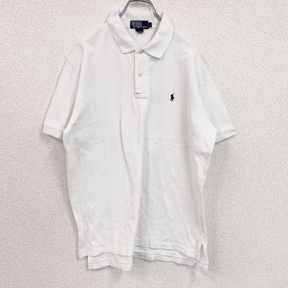 POLO by Ralph Lauan　ラルフローレン　半袖ポロシャツ　刺繡ロゴ　白　ホワイト　Lサイズ