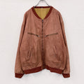 ～90s　 Leather Bomber Jacket　レザーボンバージャケット　レザーブルゾン　ヴィンテージ　オレンジブラウン　54サイズ