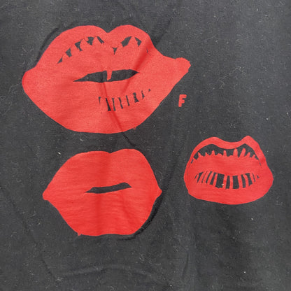 BLACK COMME des GARCONS　ブラックコムデギャルソン　半袖プリントTシャツ　シングルステッチ　黒　ブラック　Mサイズ