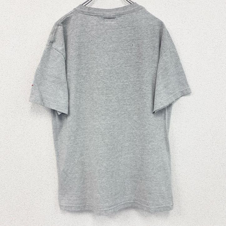 古着 used　半袖アニマルプリントTシャツ　熊　NOR CAL　ベア　レトロデザイン　クルーネック　灰　グレー　Lサイズ　