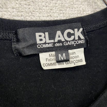 BLACK COMME des GARCONS　ブラックコムデギャルソン　半袖プリントTシャツ　シングルステッチ　黒　ブラック　Mサイズ