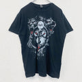 古着 used　半袖アニマルプリントTシャツ　狼　グラフィック　ウルフ　レトロデザイン　クルーネック　黒　ブラック　Lサイズ