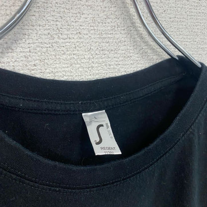 古着 used　半袖アニマルプリントTシャツ　狼　グラフィック　ウルフ　レトロデザイン　クルーネック　黒　ブラック　Lサイズ