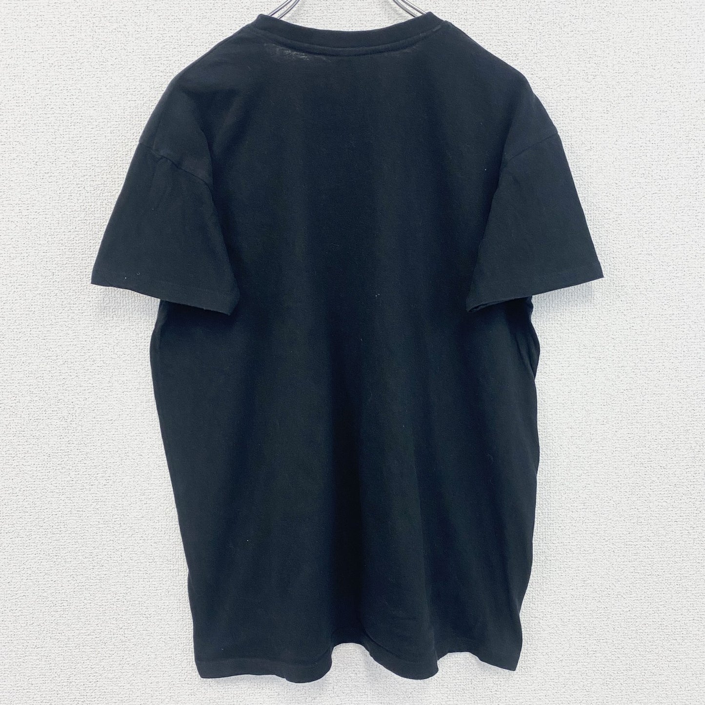 古着 used　半袖アニマルプリントTシャツ　狼　グラフィック　ウルフ　レトロデザイン　クルーネック　黒　ブラック　Lサイズ