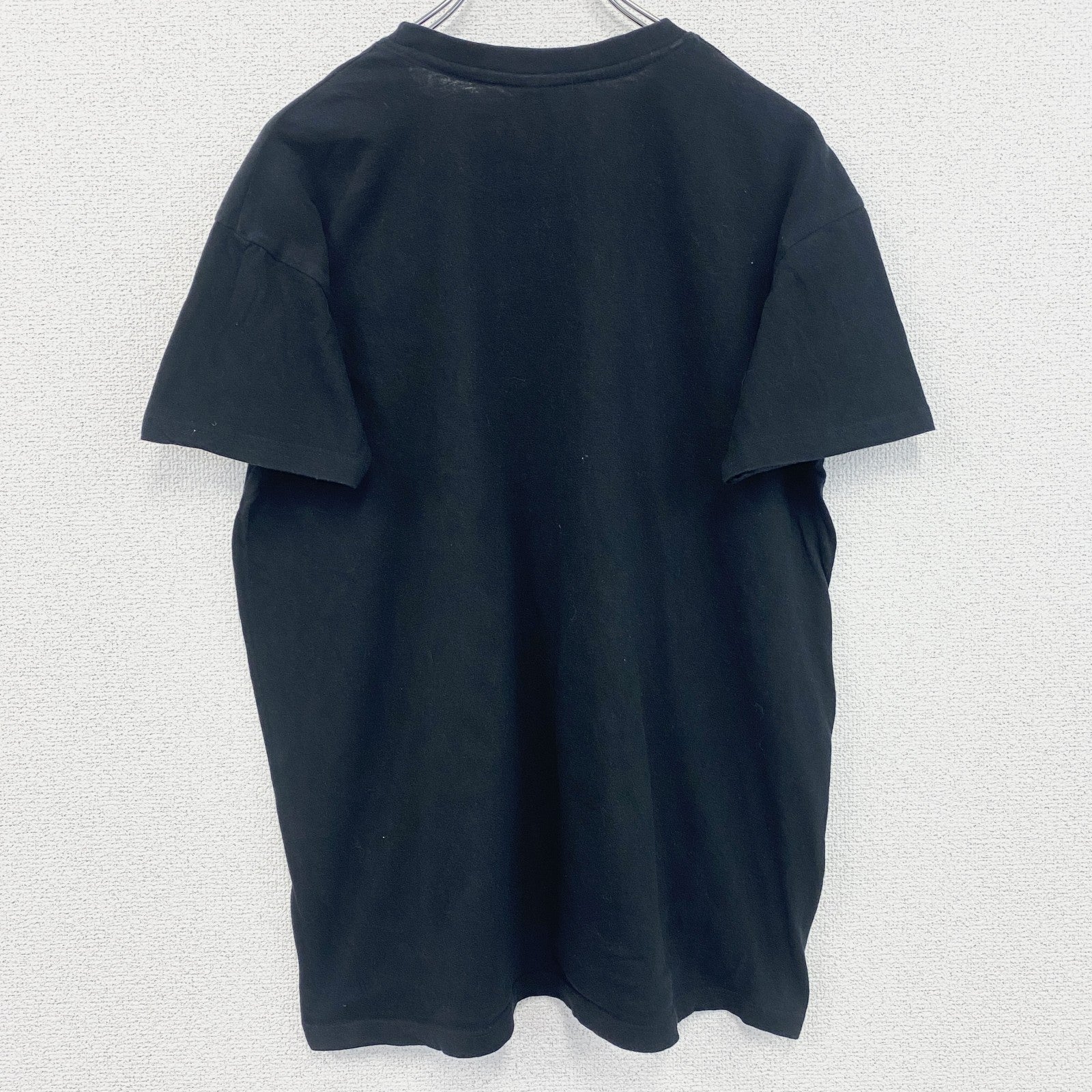 古着 used　半袖アニマルプリントTシャツ　狼　グラフィック　ウルフ　レトロデザイン　クルーネック　黒　ブラック　Lサイズ