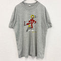 80s　adidas　アディダス　グーフィー　半袖キャラクタープリントTシャツ　ヴィンテージ　灰　グレー　