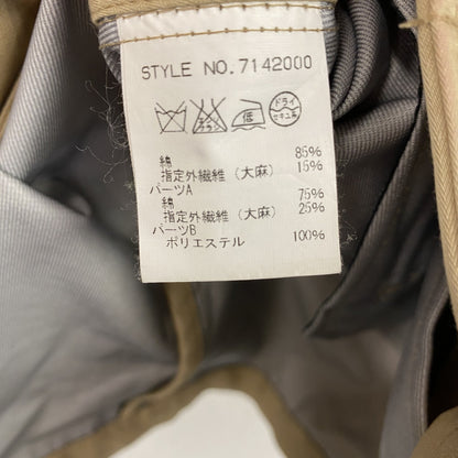 MANASTASH　マナスタッシュ　ステンカラーコート　比翼仕立て　ハの字ポケット　3つポケット　ベージュ　XSサイズ