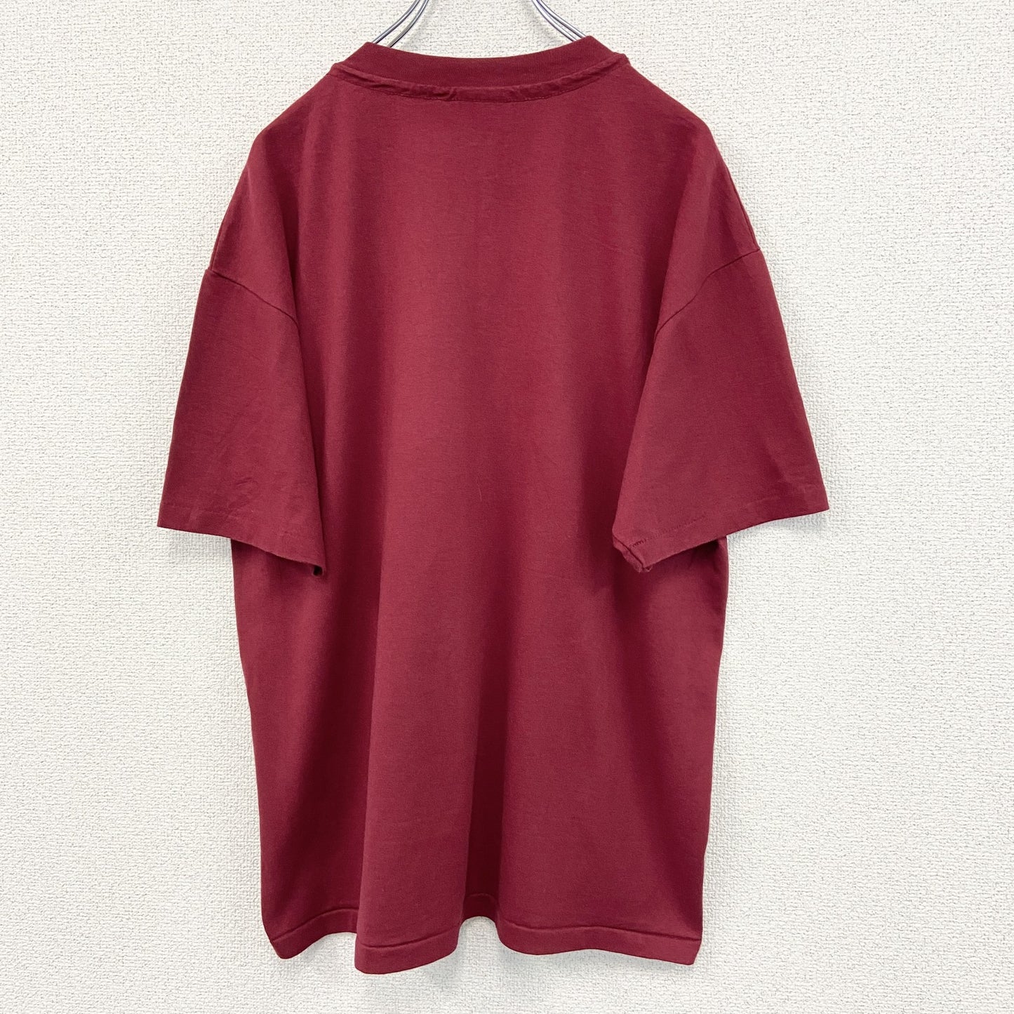 古着 used　Hanes ヘインズ　半袖プリントTシャツ　クルーネック　赤　90s　カジュアル　シングルステッチ　Lサイズ