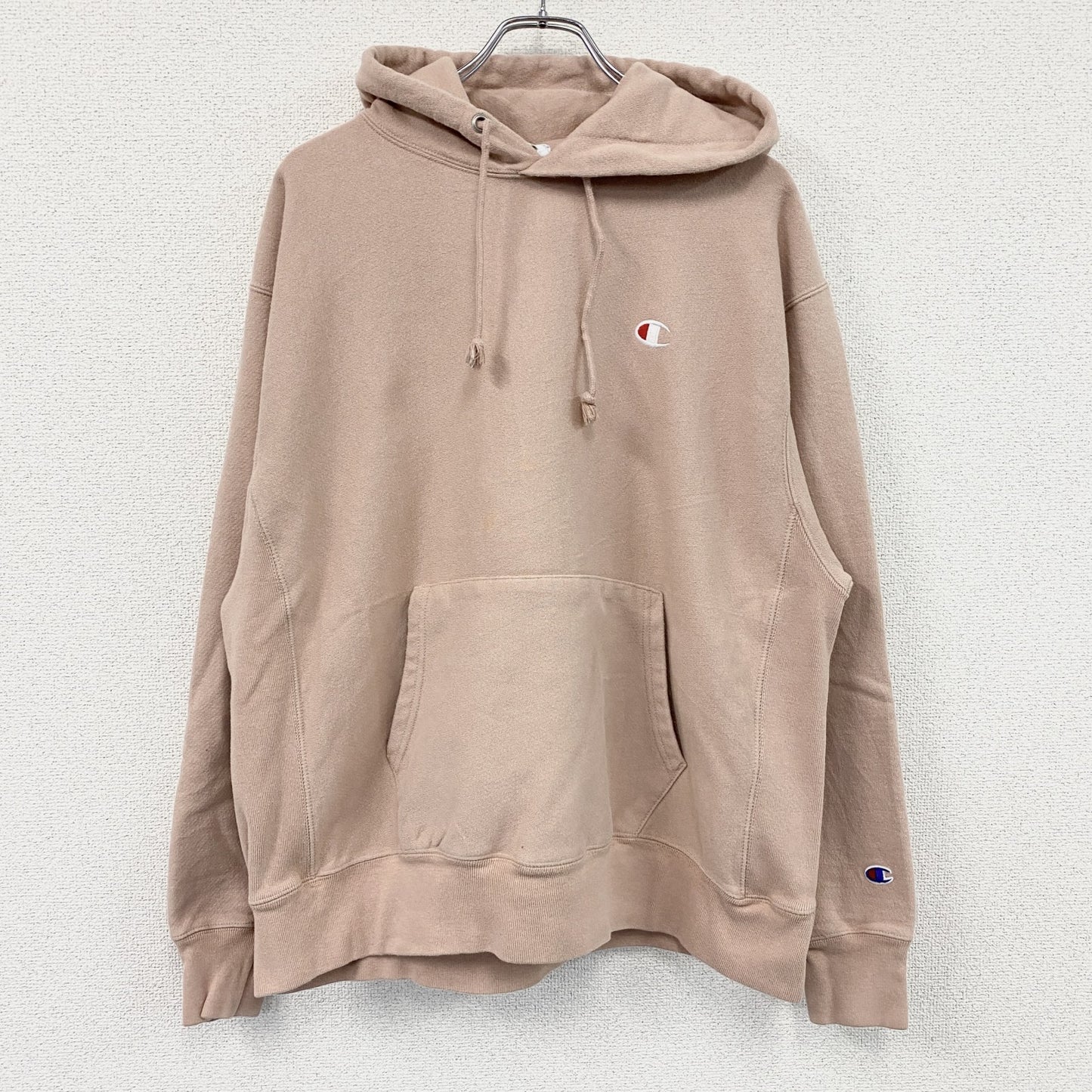 Champion　チャンピオン　リバースウィーブ　スウェットパーカー/フーディー　ピンクベージュ　XLサイズ