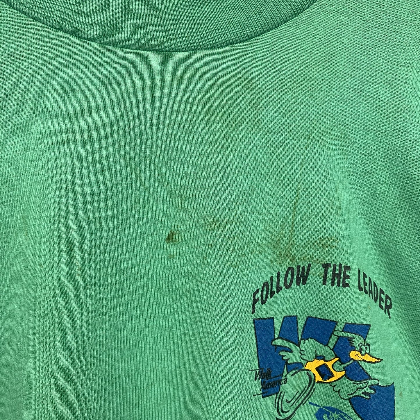 古着 used 　FRUIT OF THE LOOM　半袖プリントTシャツ　90s　クルーネック　シングルステッチ　緑　XLサイズ