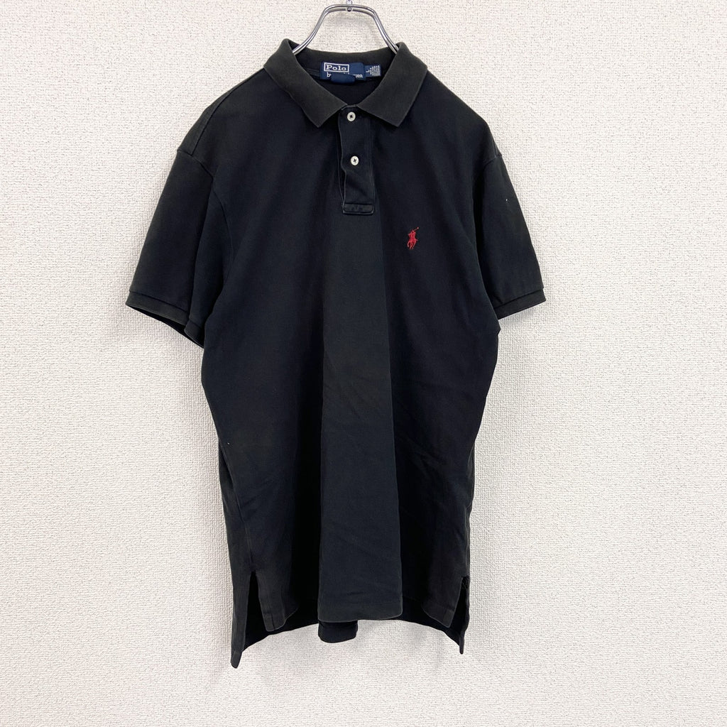 POLO by RALPH LAUREN　ラルフローレン　半袖ポロシャツ　刺繡ロゴ　黒　ブラック　Lサイズ