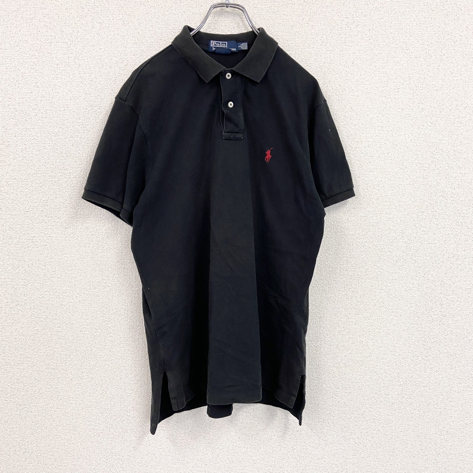 POLO by RALPH LAUREN　ラルフローレン　半袖ポロシャツ　刺繡ロゴ　黒　ブラック　Lサイズ