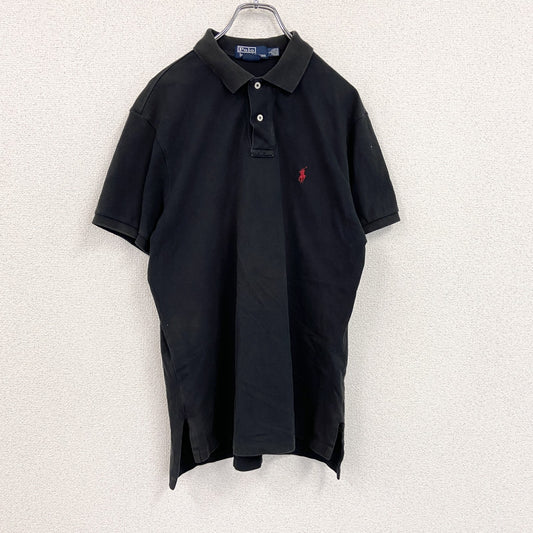 POLO by RALPH LAUREN　ラルフローレン　半袖ポロシャツ　刺繡ロゴ　黒　ブラック　Lサイズ