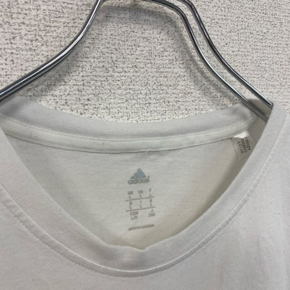 古着 used　adidas　アディダス　半袖スポーツプリントTシャツ　バイエルン　サッカー　クルーネック　白　ホワイト　Lサイズ
