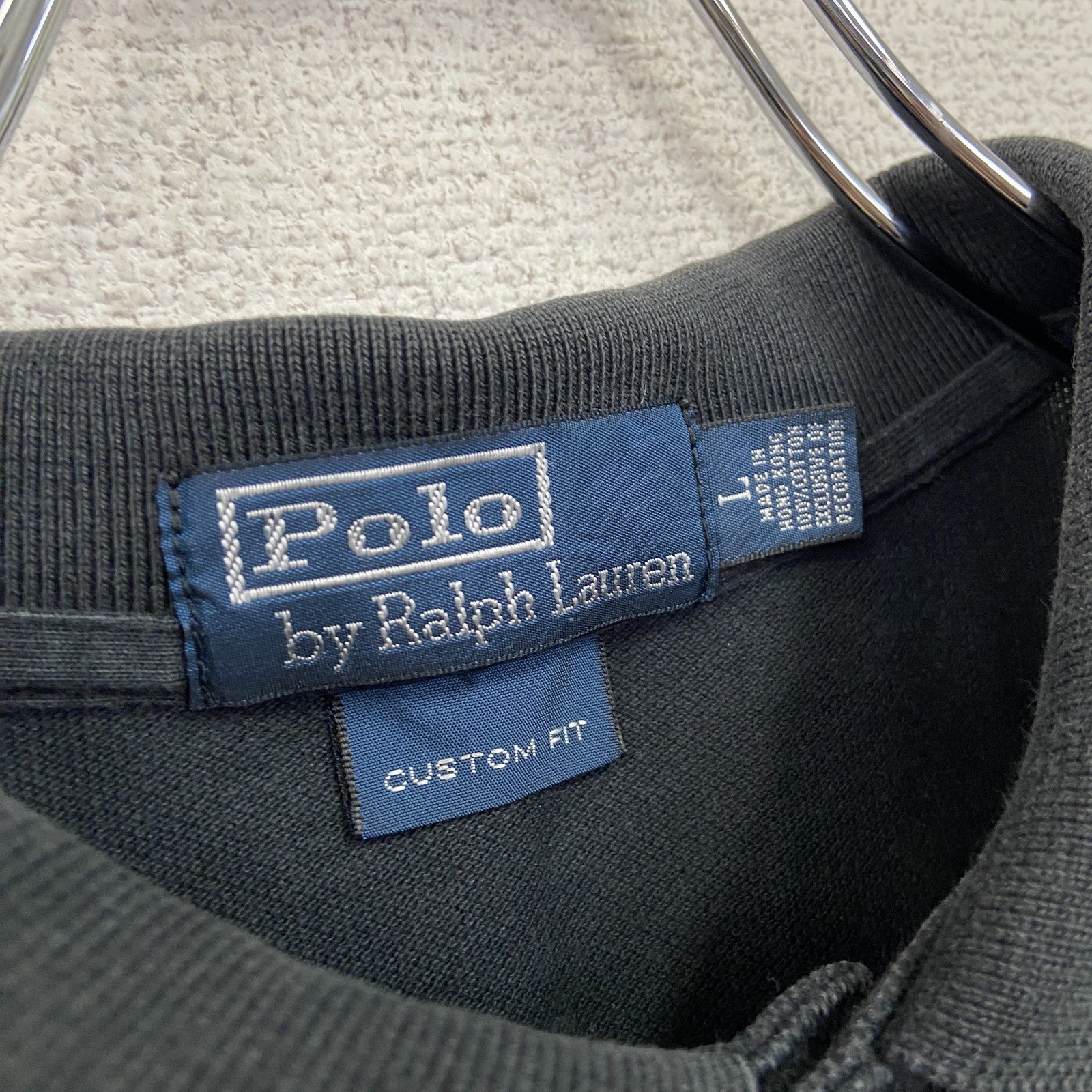 POLO by RALPH LAUREN　ラルフローレン　半袖ポロシャツ　刺繡ロゴ　黒　ブラック　Lサイズ