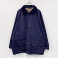Barbour　バブアー　BEAUFORT　ビューフォート　ノンオイルドジャケット　コーデュロイ襟　チェック柄ライナー　紺　ネイビー　Lサイズ